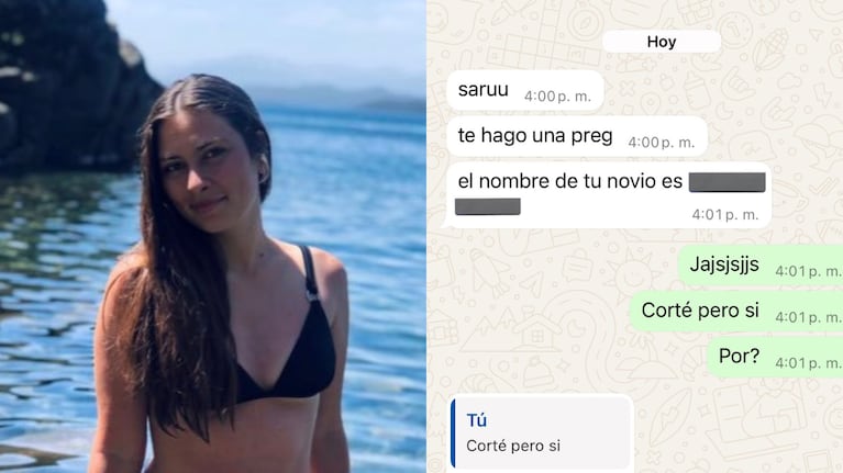 Cortó con su novio y al otro día le llegó un mensaje inesperado por WhatsApp (Foto: X/@sarumartino).