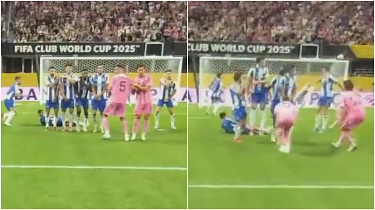 Lo que la TV no mostró: así se vio el golazo de tiro libre de Lionel Messi desde la cámara del árbitro