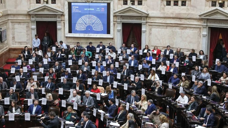 Tensión entre la oposición y el oficialismo por la votación del titular de la comisión investigadora por el caso $Libra. (Foto: prensa Diputados)